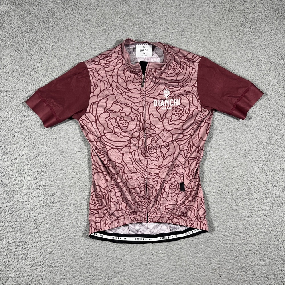 BIANCHI MILANO SOSIO Women's Sz XS Plum Short Sleeve Cycling Jersey